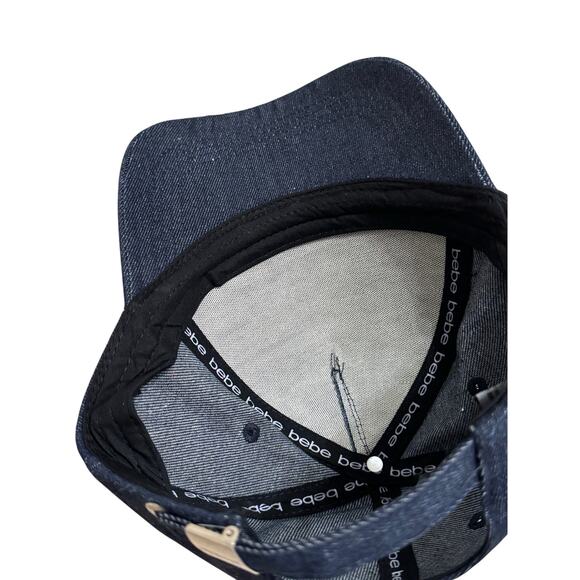 NWT Bebe Embellished Denim 100% Cotton Baseball Cap - Picture 5 of 9